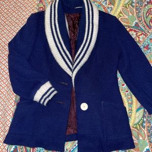 Vintage letterman style structured sweater